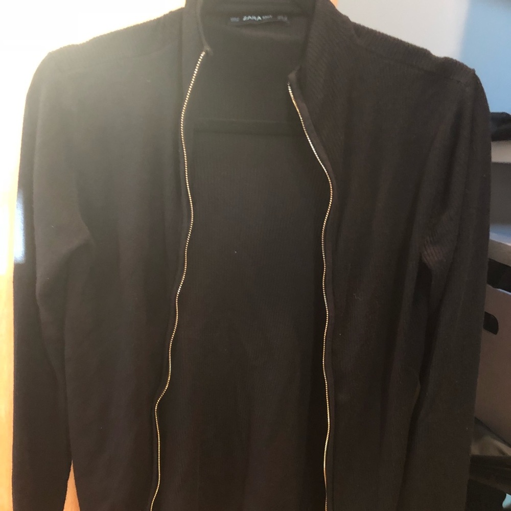 Zara basic sweater with full length zipper
